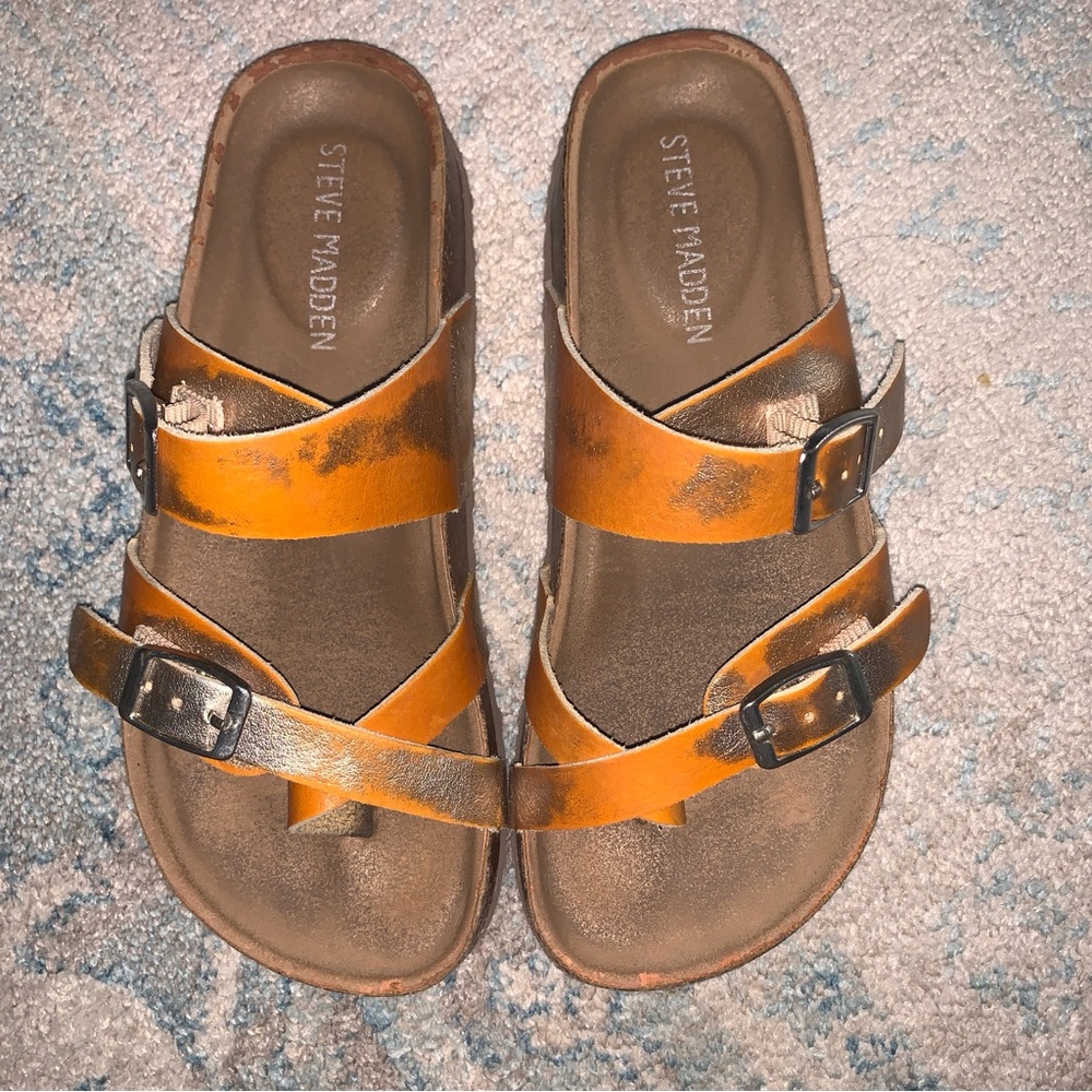 Steve Madden Kids' Brown & Gold Sandals